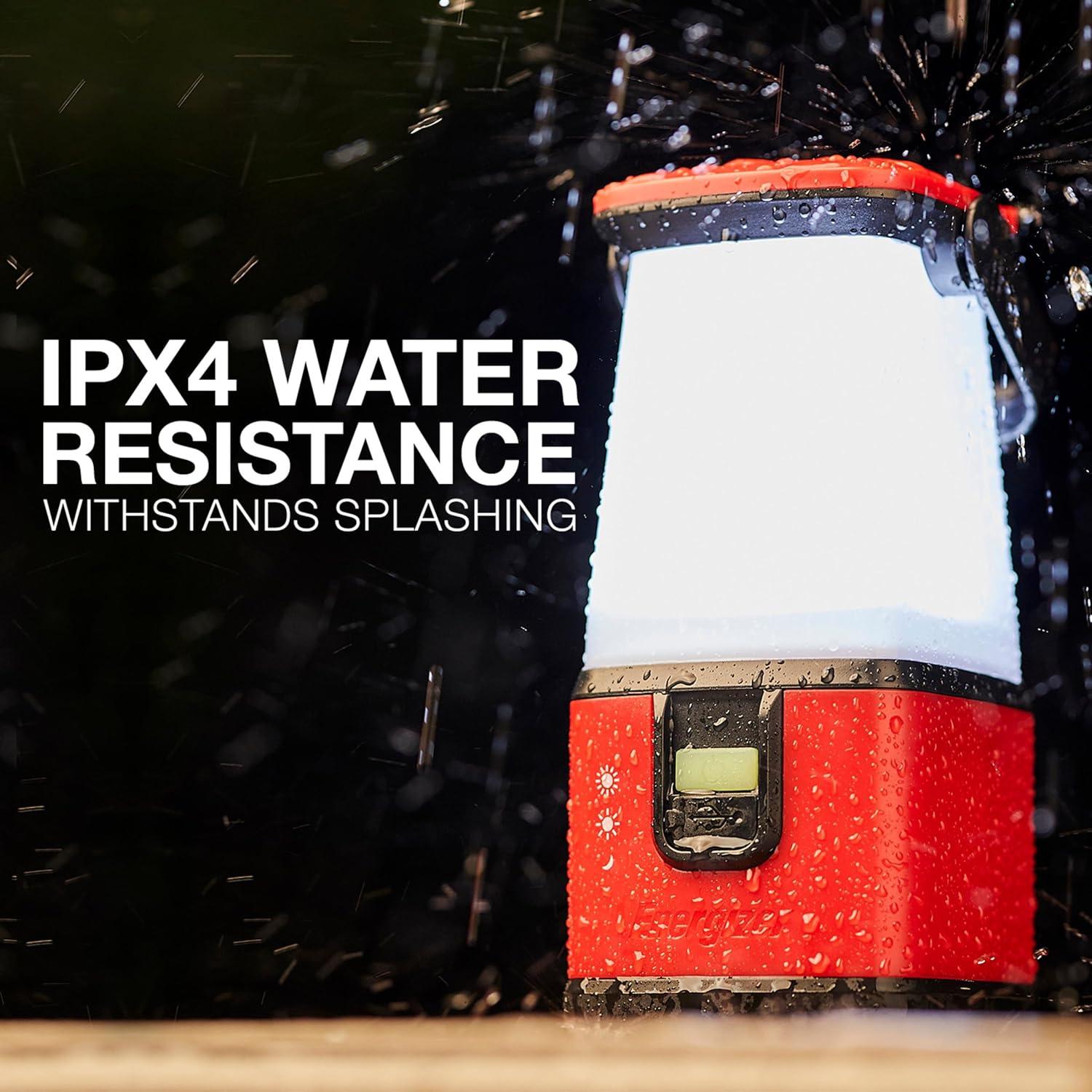 image:imageENERGIZER WeatheReady LED Camping Lantern PRO360 IPX4 Water Resistant Tent Light Ultra Bright Battery Powered Lanterns for Camping Outdoors Emergency Power OutageRed