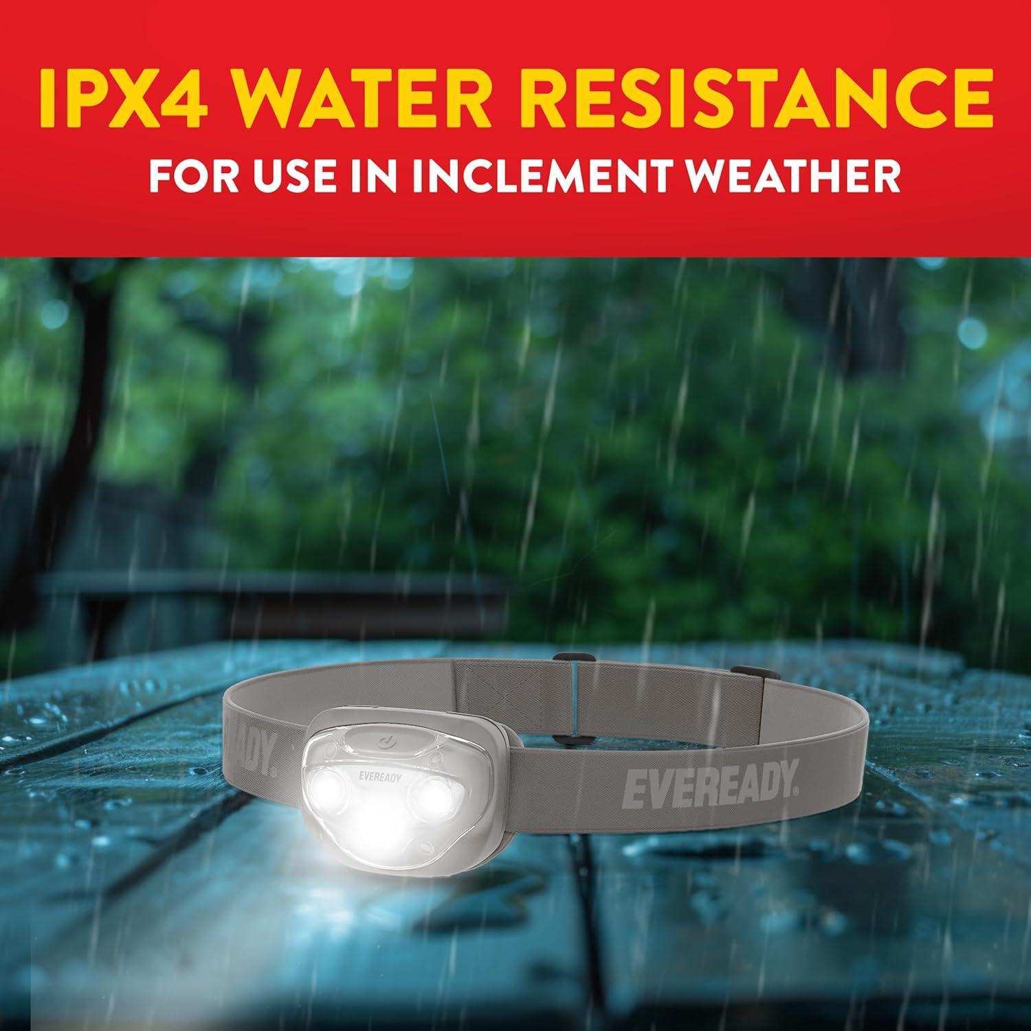 image:imageEVEREADY LED Headlamps Pro200 5Pack IPX4 Water Resistant Bright and Durable Head Lights for Camping Hiking Emergency Power Outage Batteries IncludedGray 5Pack