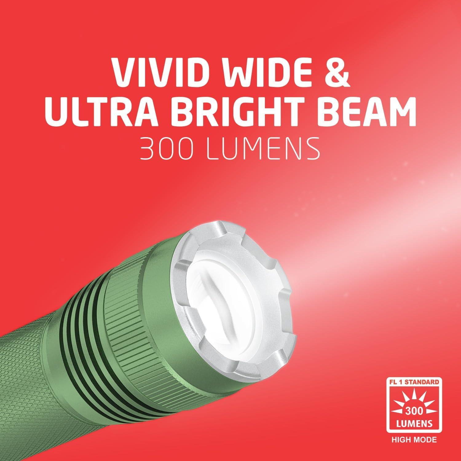 image:imageEVEREADY Tactical Light 300 Lumen IPX4 Water Resistant Durable Metal LED Flashlight Indoor and Outdoor Metal Flashlight