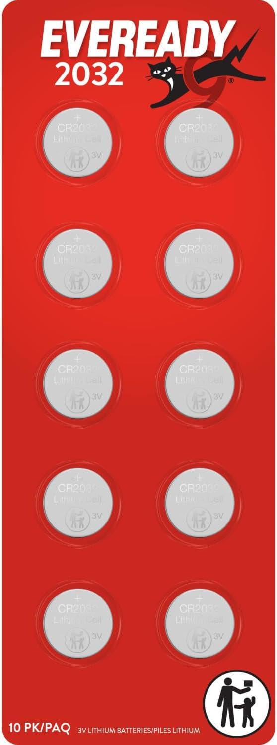 image:imageEveready 2032 Batteries 10 Pack 3V Lithium Coin Batteries for Watches AirTags Key Fobs and Other Small Electronics