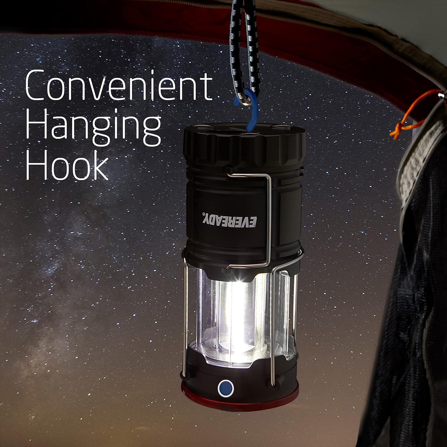 image:imageEveready Collapsible Rechargeable Lanterns 300 Lumens USB Rechargeable Lantern Outdoor and Camp Lantern MicroUSB Charging Cable Included 4 CountBlack 2Pack Rechargeable