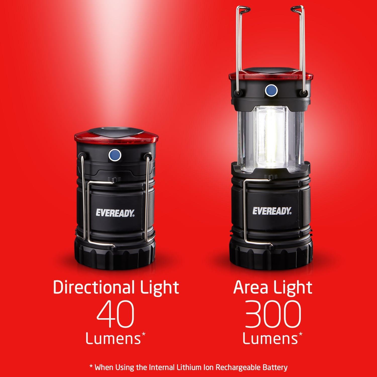 image:imageEveready Collapsible Rechargeable Lanterns 300 Lumens USB Rechargeable Lantern Outdoor and Camp Lantern MicroUSB Charging Cable Included 4 CountMulticolor