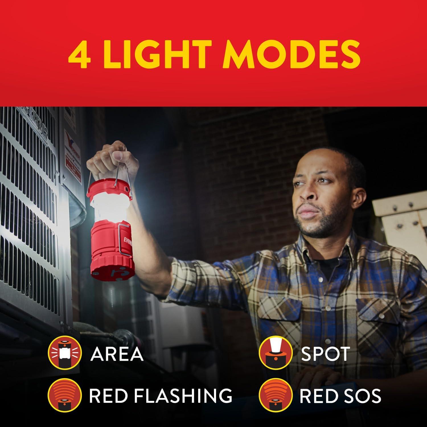image:imageEveready LED Camping Lantern 360 PRO 3Pack Super Bright Tent Lights IPX4 Water Resistant LED Lanterns for Power Outage Hurricane Preparedness Batteries IncludedRed