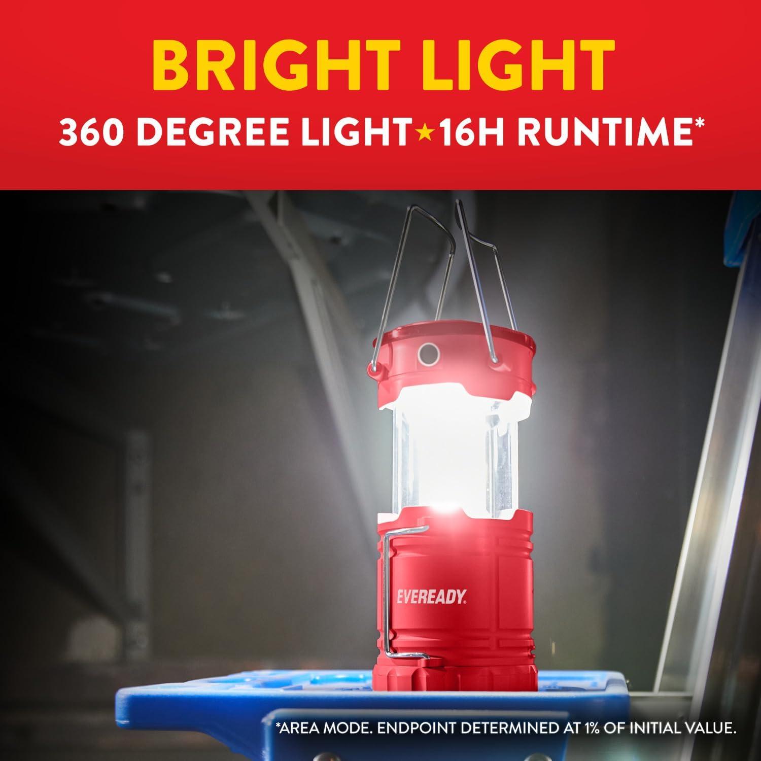 image:imageEveready LED Camping Lantern 360 PRO 3Pack Super Bright Tent Lights IPX4 Water Resistant LED Lanterns for Power Outage Hurricane Preparedness Batteries IncludedRed