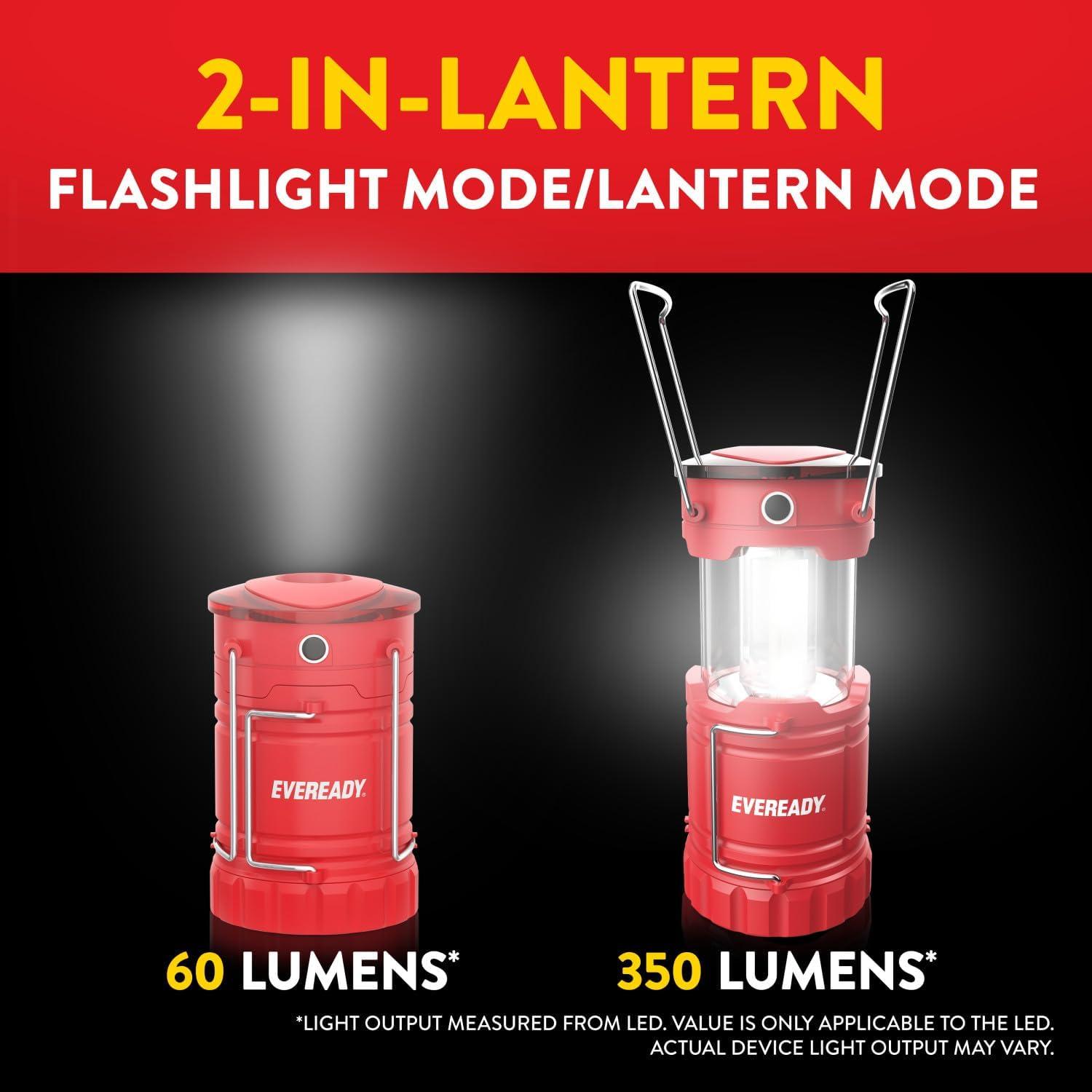 image:imageEveready LED Camping Lantern 360 PRO 3Pack Super Bright Tent Lights IPX4 Water Resistant LED Lanterns for Power Outage Hurricane Preparedness Batteries IncludedRed