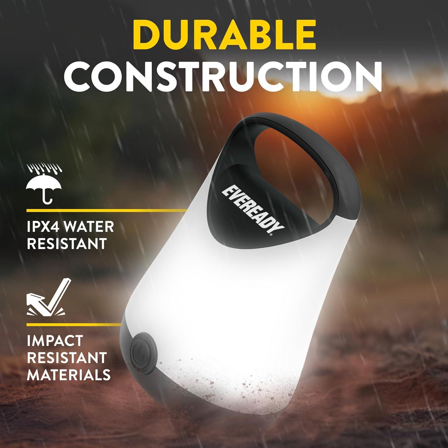 image:imageEveready LED Camping Lantern X250 2Pack Super Bright Tent Lights Rugged Water Resistant LED Lanterns 100 Hour Runtime Batteries Included GreenTanBlack