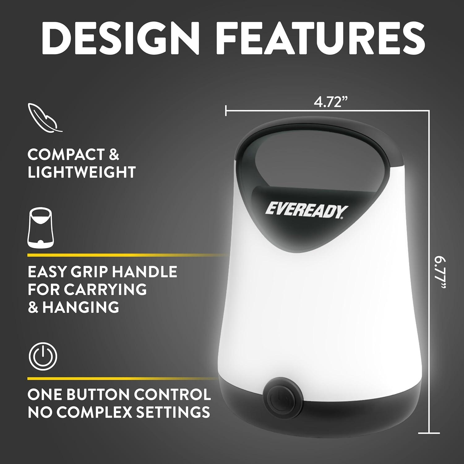 image:imageEveready LED Camping Lantern X250 2Pack Super Bright Tent Lights Rugged Water Resistant LED Lanterns 100 Hour Runtime Batteries Included GreenTanBlack