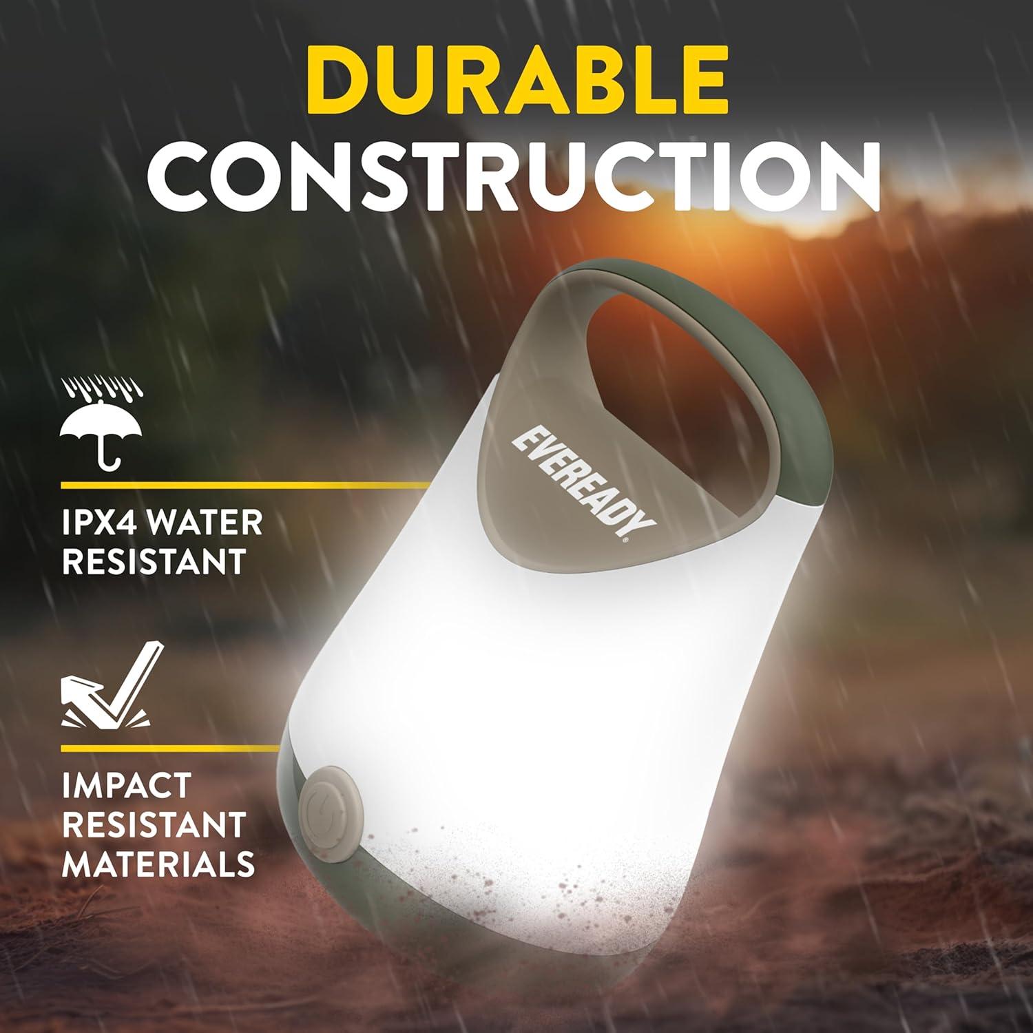 image:imageEveready LED Camping Lantern X250 2Pack Super Bright Tent Lights Rugged Water Resistant LED Lanterns 100 Hour Runtime Batteries Included GreenTanGreenTan
