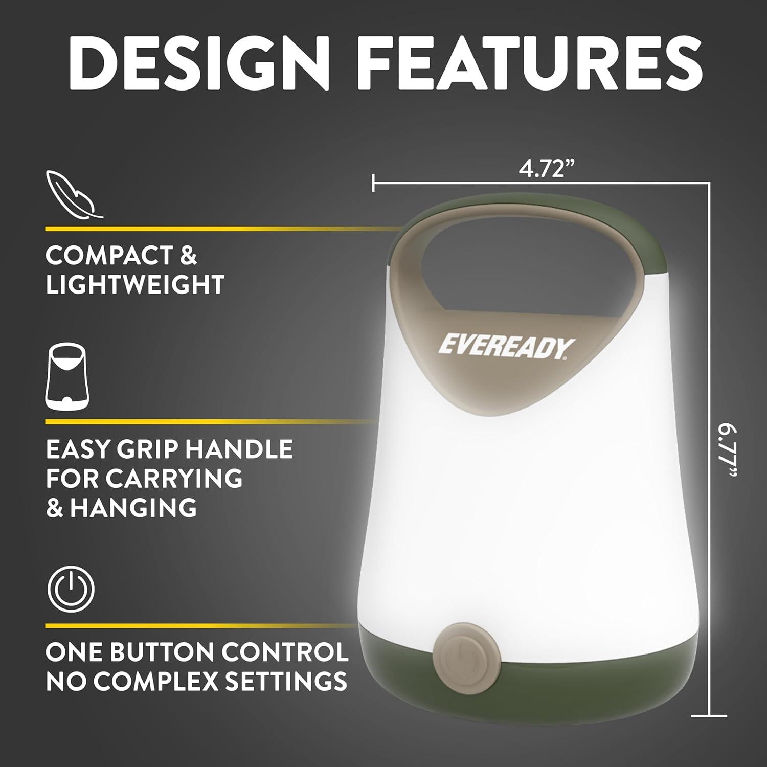 image:imageEveready LED Camping Lantern X250 2Pack Super Bright Tent Lights Rugged Water Resistant LED Lanterns 100 Hour Runtime Batteries Included GreenTanGreenTan