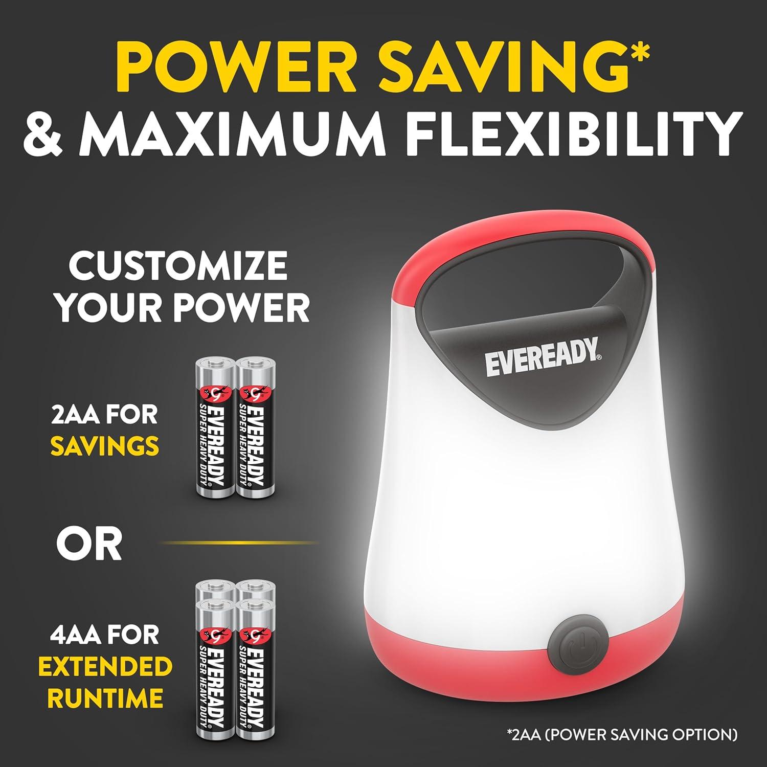 image:imageEveready LED Camping Lantern X250 2Pack Super Bright Tent Lights Rugged Water Resistant LED Lanterns 100 Hour Runtime Batteries Included GreenTanRed and Black