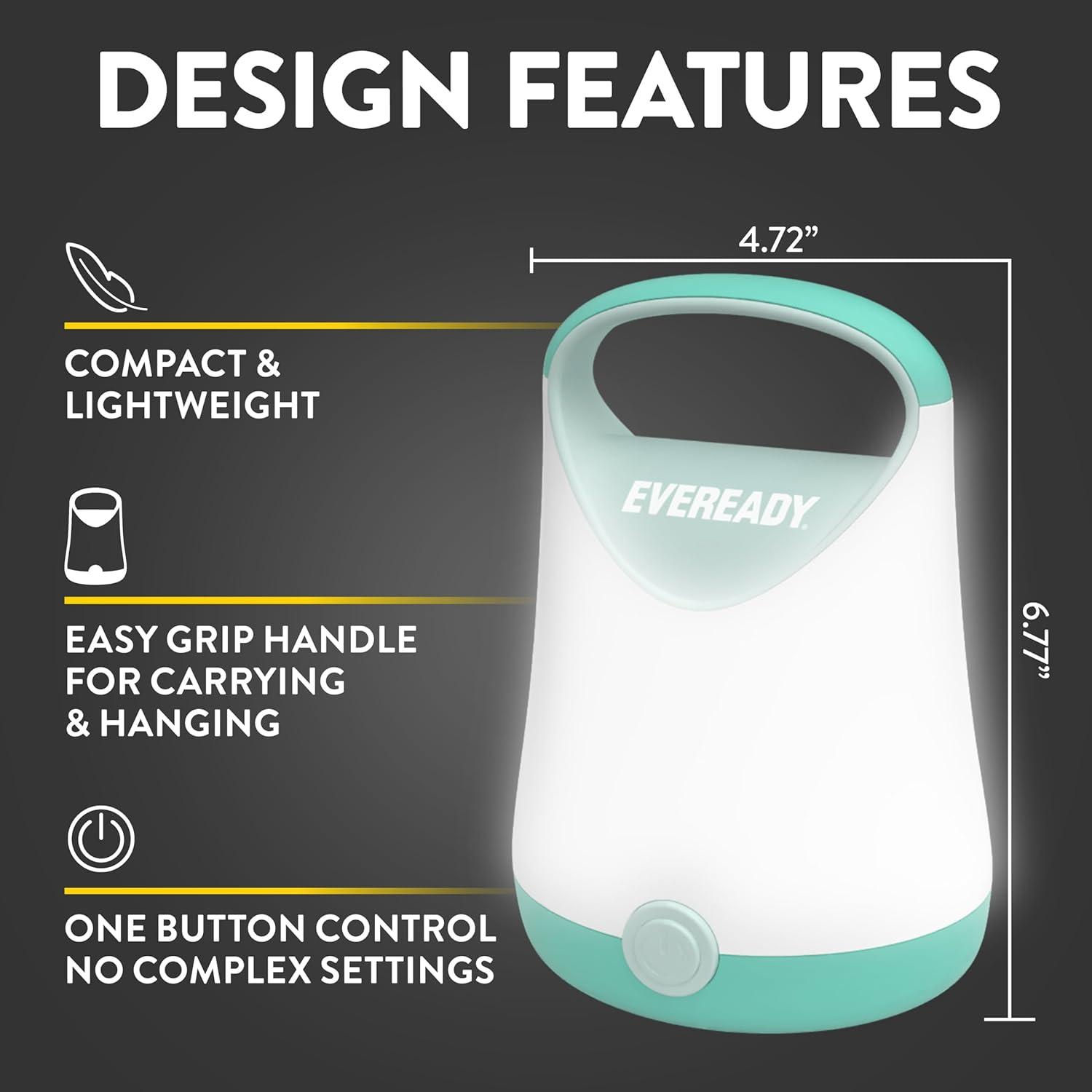 image:imageEveready LED Camping Lantern X250 2Pack Super Bright Tent Lights Rugged Water Resistant LED Lanterns 100 Hour Runtime Batteries Included GreenTanTeal