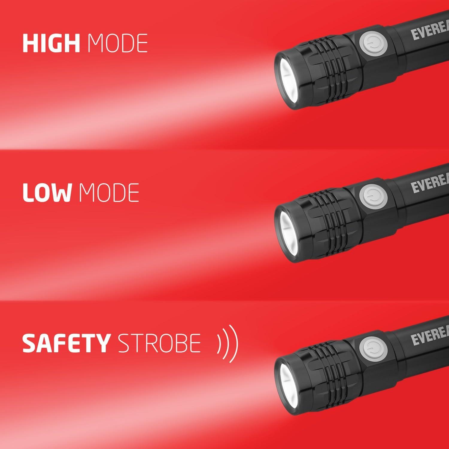 image:imageEveready LED Tactical Flashlight Bright Rechargeable Flashlights for Emergencies and Camping Gear Water Resistant Flash Light