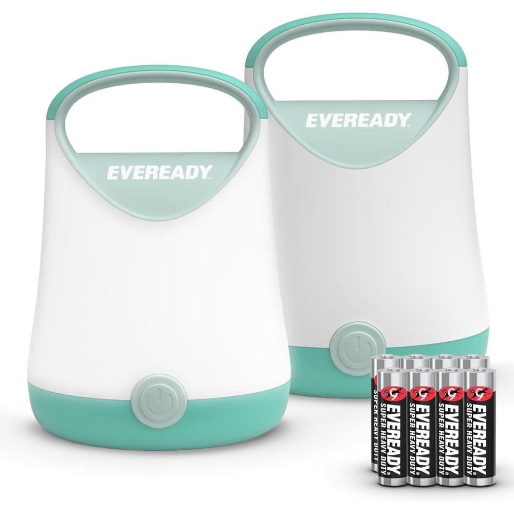image:imageEveready LED Camping Lantern X250 2Pack Super Bright Tent Lights Rugged Water Resistant LED Lanterns 100 Hour Runtime Batteries Included GreenTanTeal