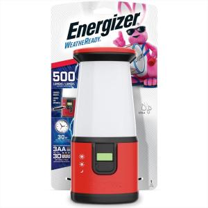 ENERGIZER WeatheReady LED Camping Lantern PRO-360, IPX4 Water Resistant Tent Light, Ultra Bright Battery Powered Lanterns for Camping, Outdoors, Emergency Power Outage(Red)