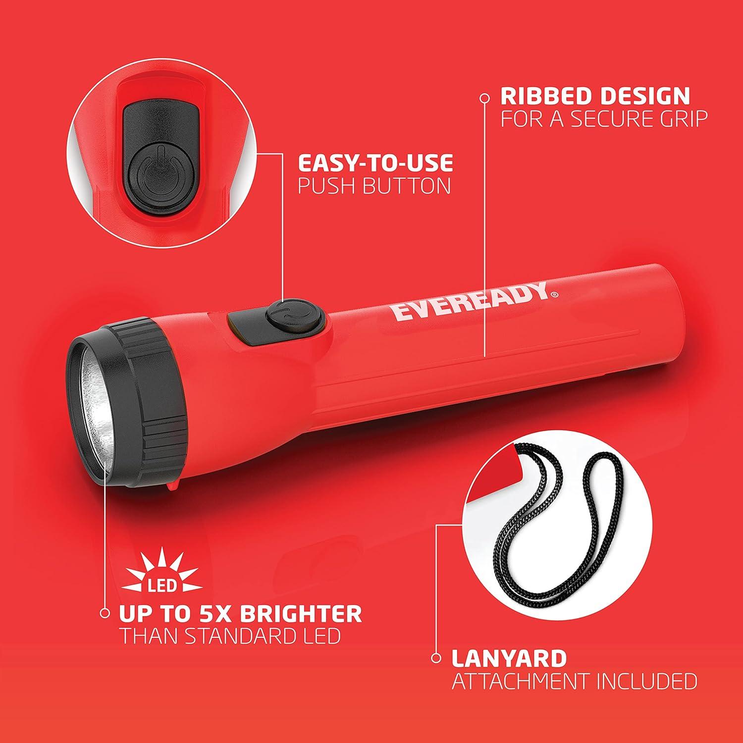 image:imageEveready LED Flashlight Bright Flashlights for Emergencies and Camping Gear Flash Light with AA Batteries Included Pack of 2