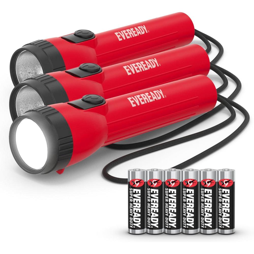 image:imageEVEREADY LED Flashlights 3Pack Bright Flashlights for Emergencies and Camping Gear Power Outage Flash Light AA Batteries Included3 pack