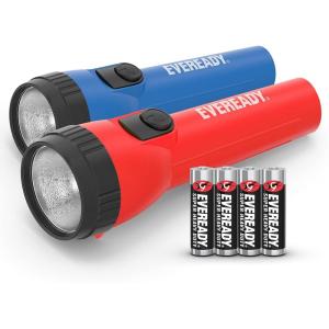 Eveready LED Flashlight, Bright Flashlights for Emergencies and Camping Gear, Flash Light with AA Batteries Included, Pack of 2